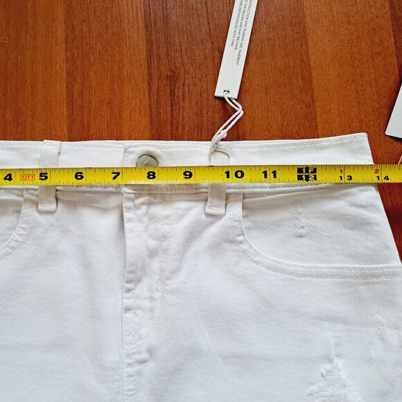 NEW J Brand Destructive White Mid-Rise Pencil Mini Skirt Size 25 - Picture 14 of 16